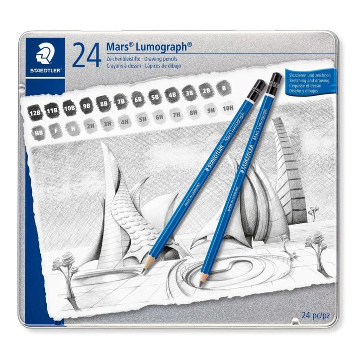Staedtler Mars Lumograph Drawing Pencils - SCOOBOO - 100 G24 - Sketch pencils