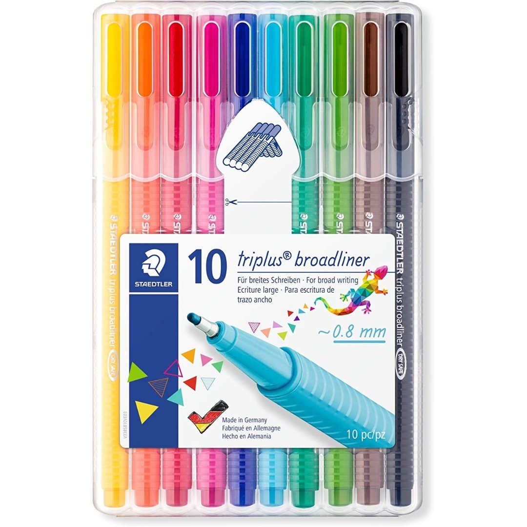 Staedtler Triplus Broadliner 0.8mm-Set Of 10 - SCOOBOO - 338 SB10 - Fineliner