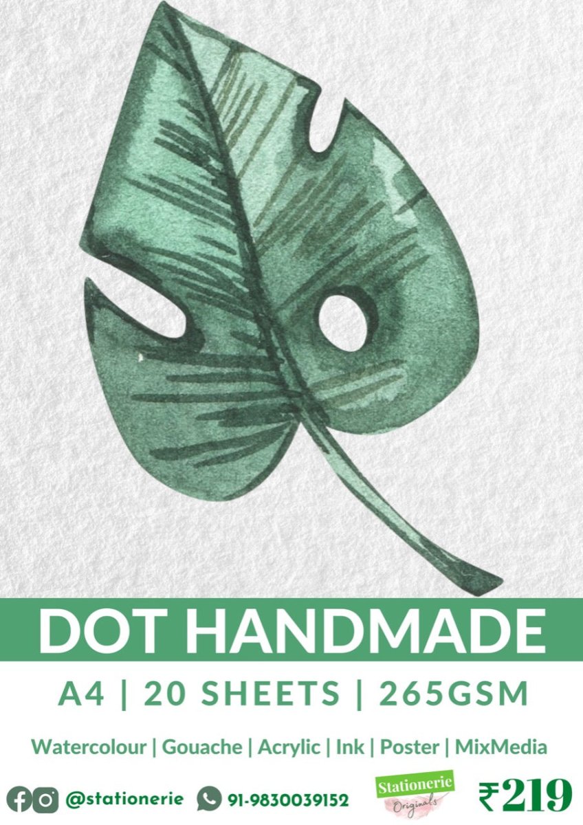 Stationerie Dot Handmade 265gsm 20 Sheets - SCOOBOO - Loose Sheets