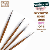 Stationerie Handcrafted Signature Synthetic Round Liner Set Of 4 - SCOOBOO - Paint Brushes & Palette Knives