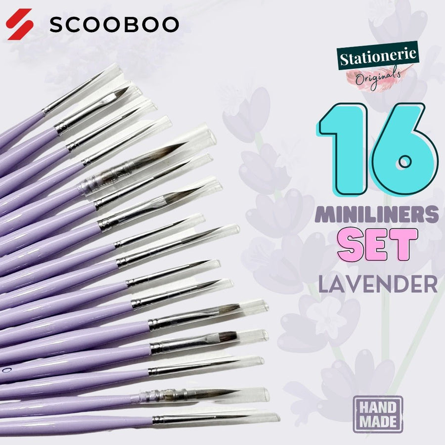 Stationerie Lavender MiniLiners Set Of 16 - SCOOBOO - Paint Brushes & Palette Knives