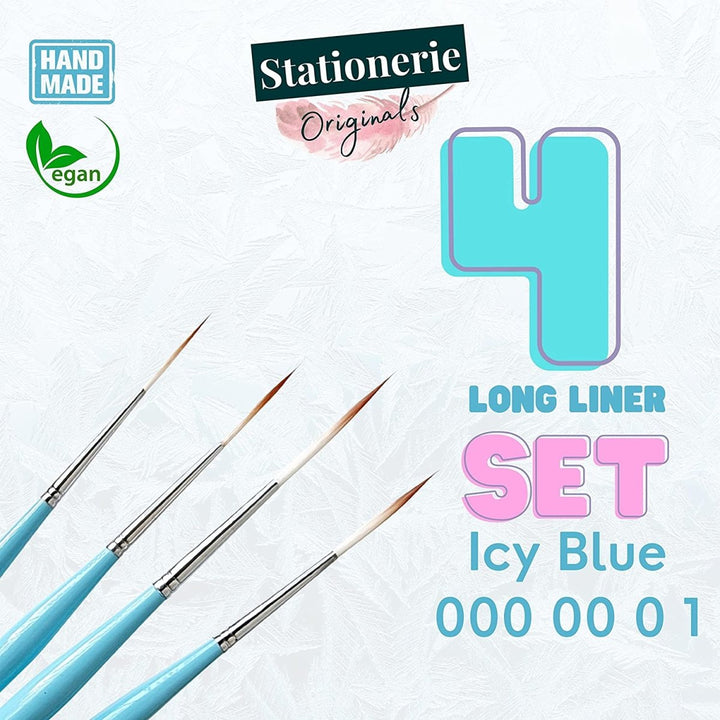 Stationerie Signature Long Liner Brush Set - SCOOBOO - Paint Brushes & Palette Knives