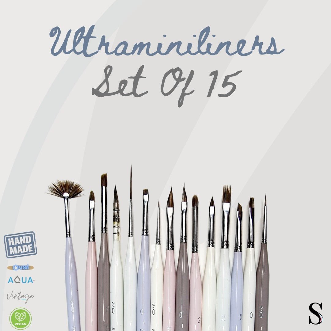 Stationerie Ultraminiliners Set of 15 - SCOOBOO - Paint Brushes & Palette Knives