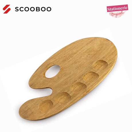 Stationerie Wooden Palette Medium - SCOOBOO - Paint Brushes & Palette Knives