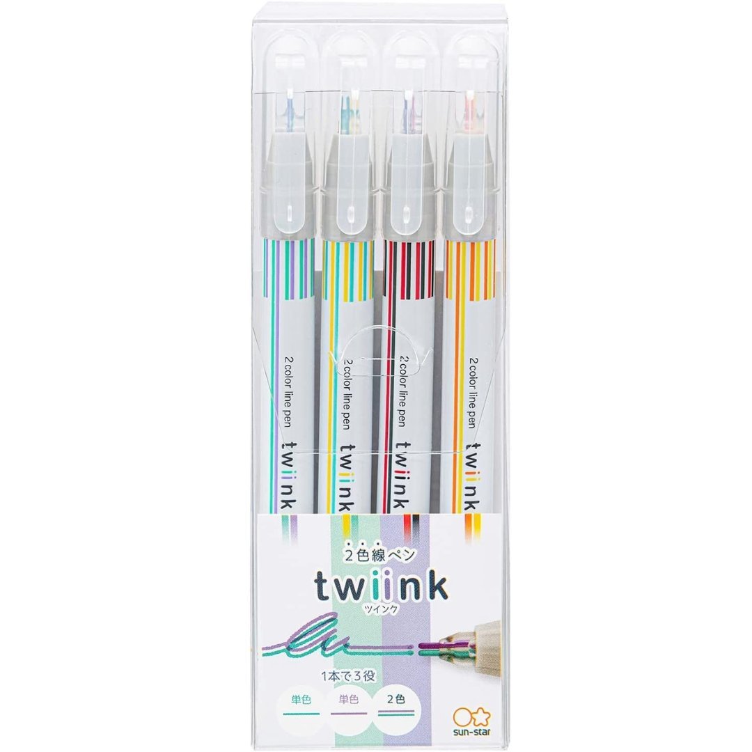 Sun Star Double Color Pens-Set Of 4 - SCOOBOO - S4540840 - Fineliner