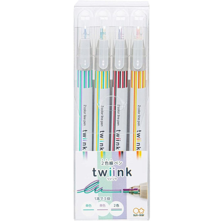 Sun Star Double Color Pens-Set Of 4 - SCOOBOO - S4540840 - Fineliner