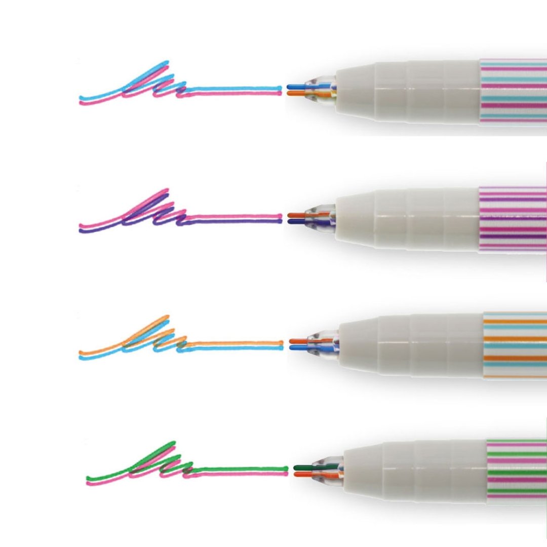 Sun Star Double Color Pens-Set Of 4 - SCOOBOO - S4540743 - Fineliner