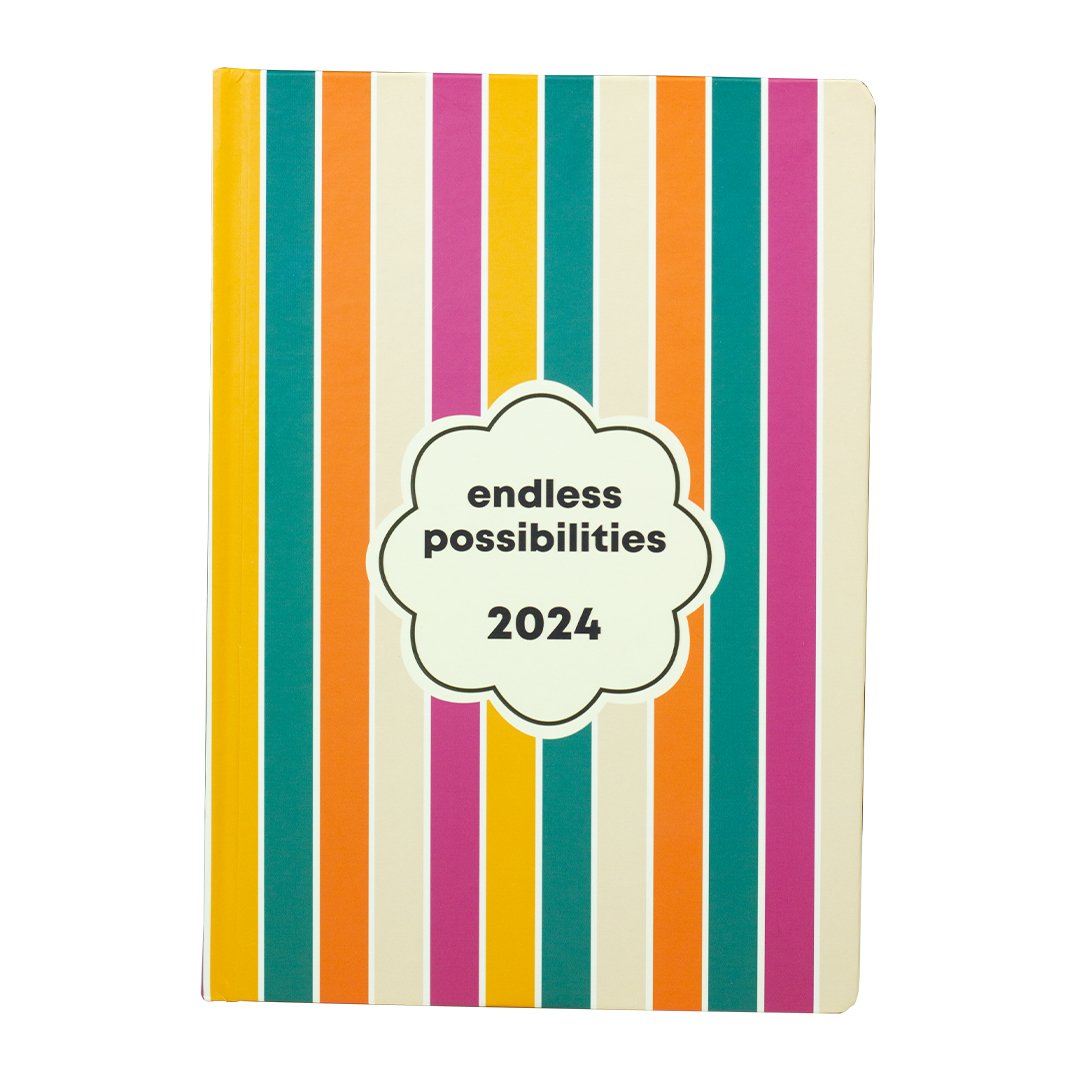 The Art Loom 2024 Annual Planner | Happy Stripes - SCOOBOO - ARP2404 - Planners