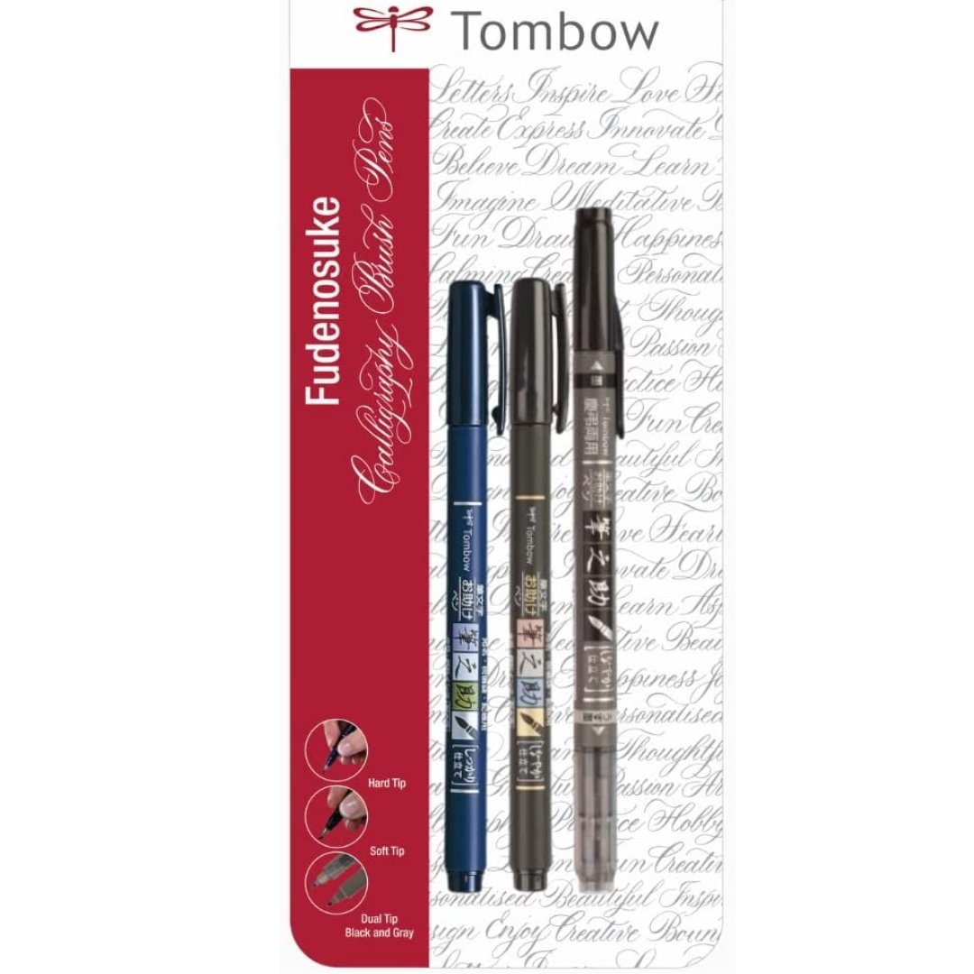 Tombow Fudenosuke Calligraphy Brush Pen - SCOOBOO - GCD-3P - Brush Pens