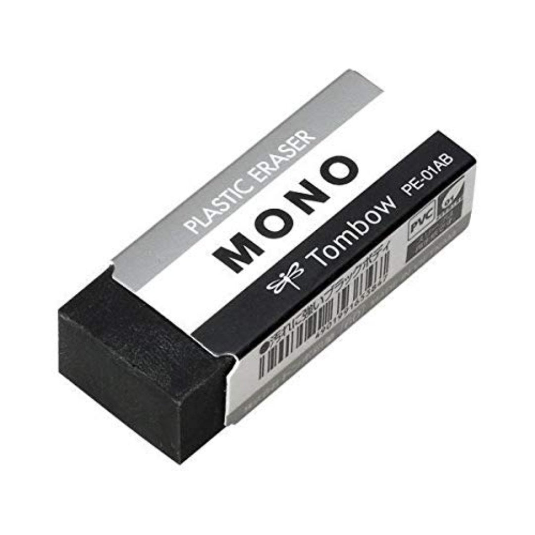 Tombow Mono Plastic Eraser Small (Black) (Pack of 4) - SCOOBOO - PE-01AB - Eraser & Correction