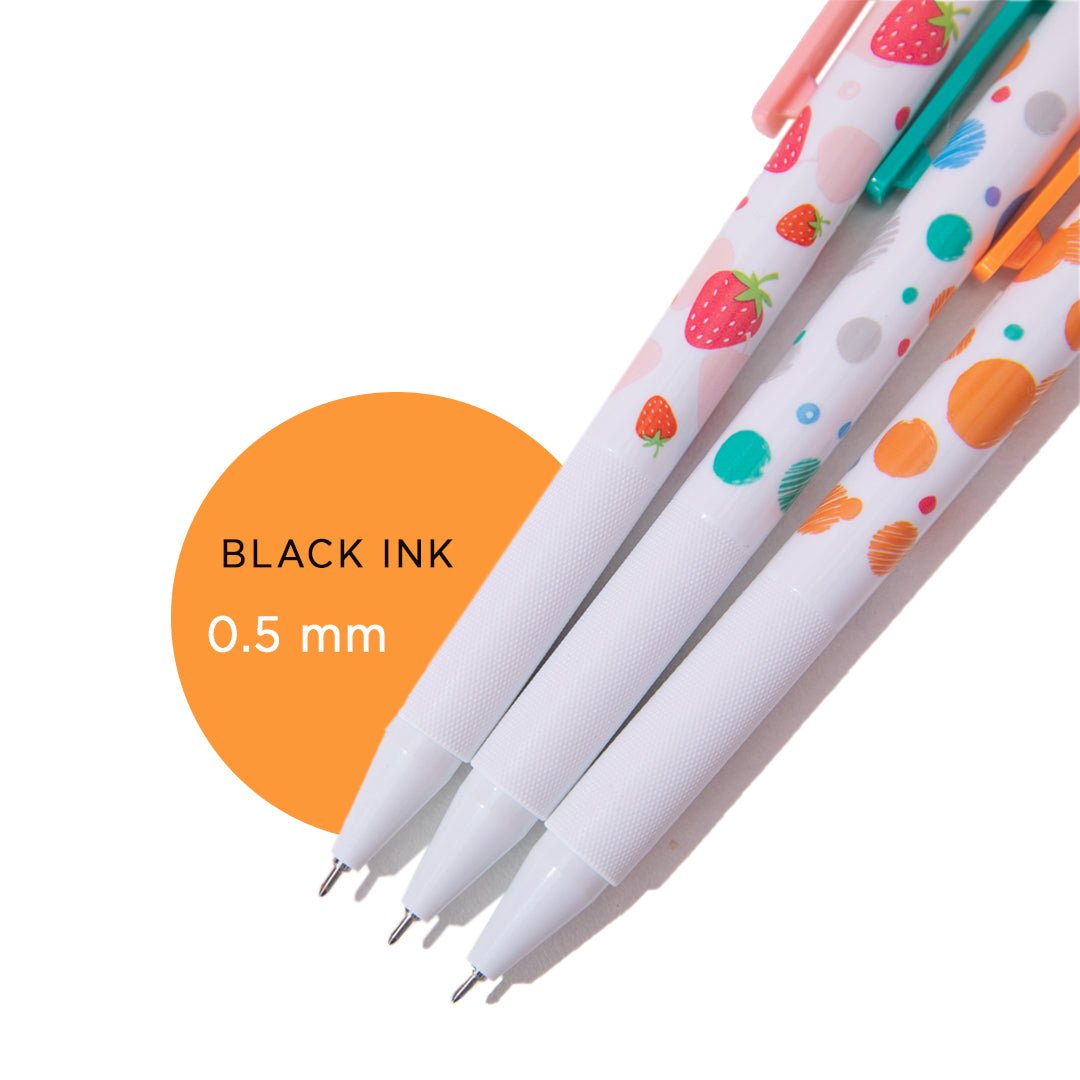 TURBO Gel Pen - Pack of 3 - Black Ink - SCOOBOO - TURBO Pack of 3 - GEL PENS