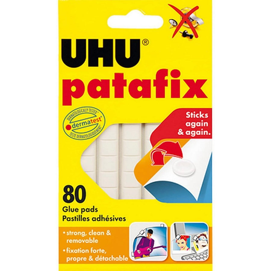 UHU Patafix Glue Pad Removable Reusable White 80 Pads - SCOOBOO - Glue & Adhesive