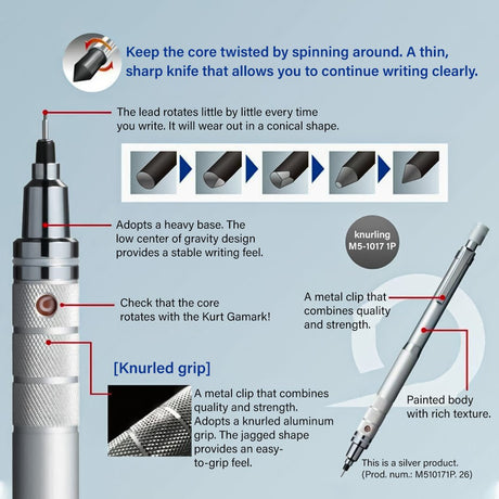 Uni-ball Kuru Toga M5-1017 0.5mm Mechanical Pencil - SCOOBOO - M5-1017 - Mechanical Pencil