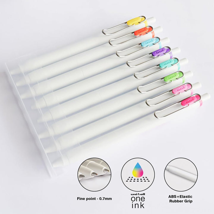 Uni-Ball One Gel Ink Color Pens-Pack Of 8 - SCOOBOO - Gel Pens