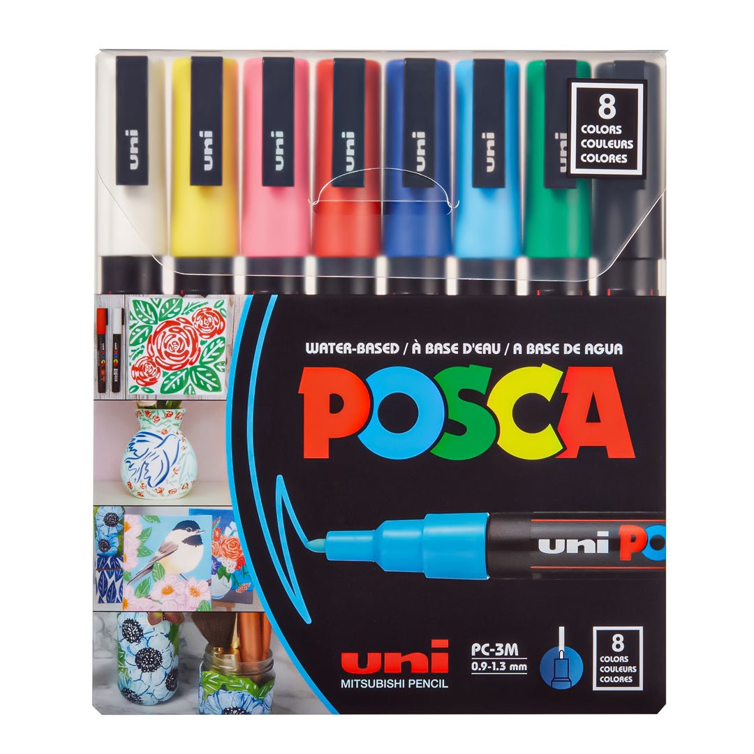 Uni-Ball Posca Water-Based Paint Marker (All Kinds of surface) - PC-3M 0.9-1.3MM - SCOOBOO - PC-3M 8U - Glass Paints & Markers
