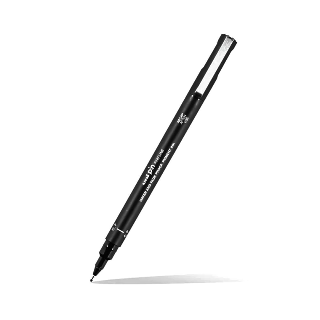 Uni-Ball Uni Pin Fine Line Drawing Pen - Black - SCOOBOO - PIN07-200 - Fineliner