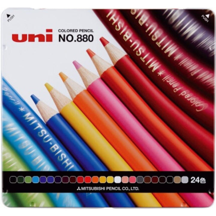 Uni Colored Pencil 880 24 Colors - SCOOBOO - K88024CPN - Coloured Pencils