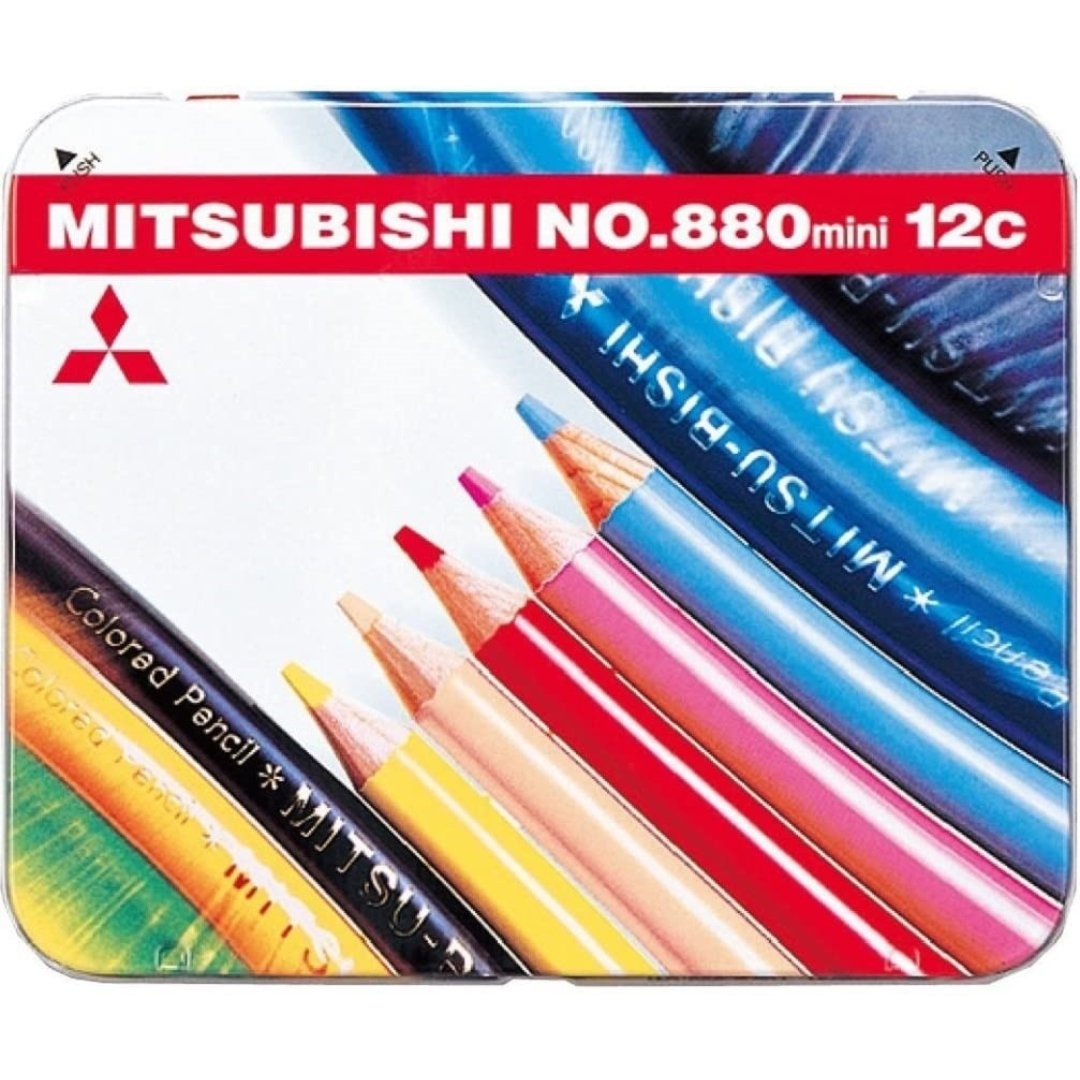 Uni Colored Pencil 880 Mini 12 Colors - SCOOBOO - K880M12CPN - Coloured Pencils