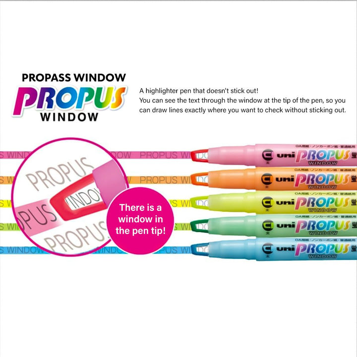 Uni Propus Window Double Sided Highlighters - SCOOBOO - PUS-102T 5C - Highlighter