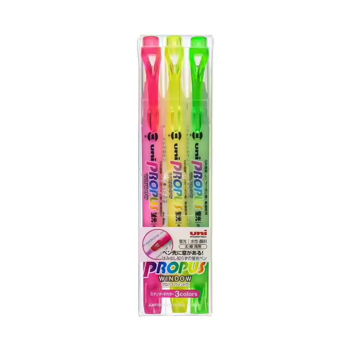 Uni Propus Window Double Sided Highlighters - SCOOBOO - PUS-102T-3C - Highlighter