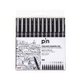 Uniball Pin Black Fineliners Set Of 12 - SCOOBOO - PIN-200 - Fineliner