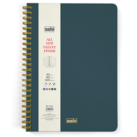 Solo Velvet Finish Notebook (Unruled)-A5 - SCOOBOO - NA504 - Plain