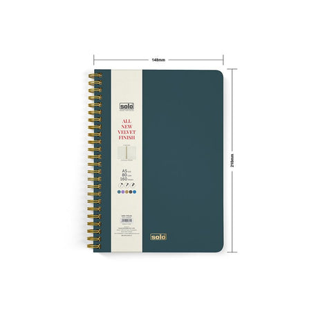 Solo Velvet Finish Notebook (Unruled)-A5 - SCOOBOO - NA504 - Plain