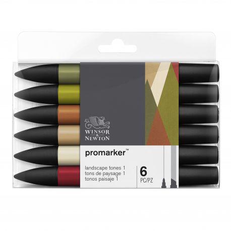 Winsor & Newton Promarker set of 6 - SCOOBOO - 0290117 - Fineliner
