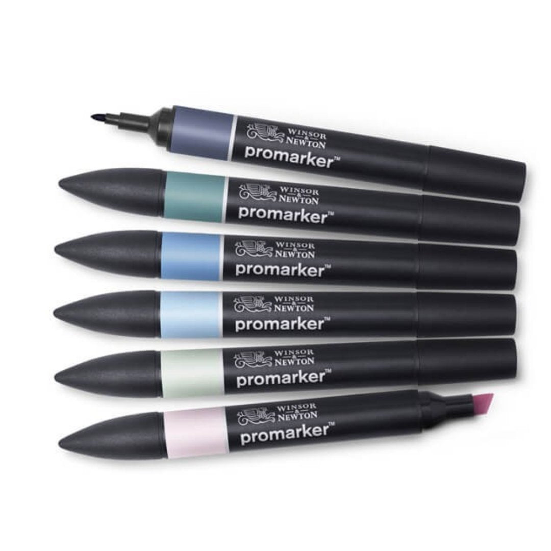 Winsor & Newton Promarker set of 6 - SCOOBOO - 0290118 - Fineliner