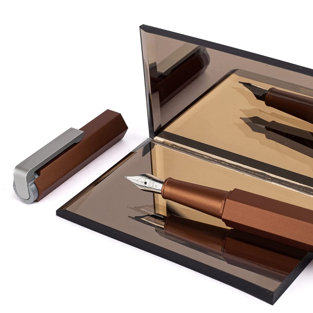 Worther Compact Mocca Brown Aluminum Fountain Pen - SCOOBOO - 25300E - Fountain Pen