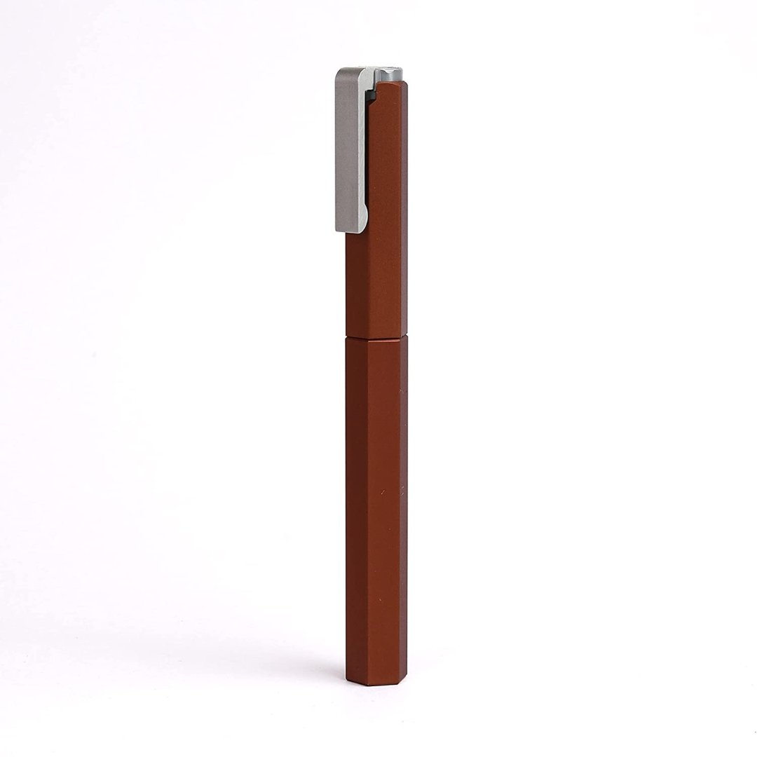 Worther Compact Mocca Brown Aluminum Fountain Pen - SCOOBOO - 25300E - Fountain Pen