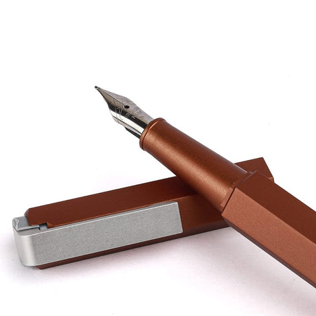 Worther Compact Mocca Brown Aluminum Fountain Pen - SCOOBOO - 25300E - Fountain Pen