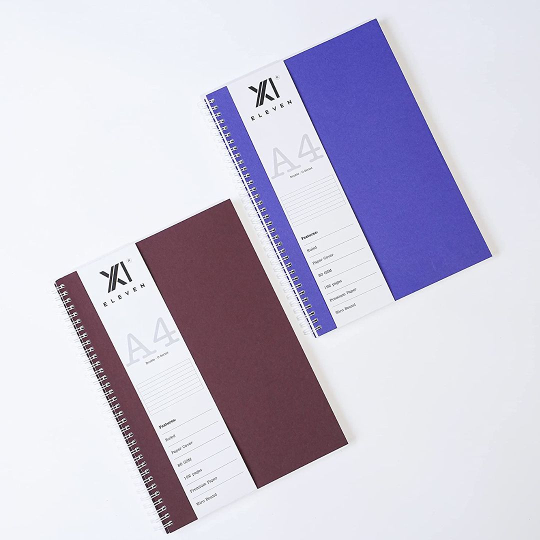 XI Eleven Wiro Bound Notebook-A4 - SCOOBOO - Ruled