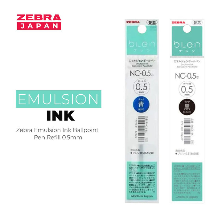 Zebra Blen Ballpoint Pen Refill 0.5mm - SCOOBOO - RNC5-BL - Refills