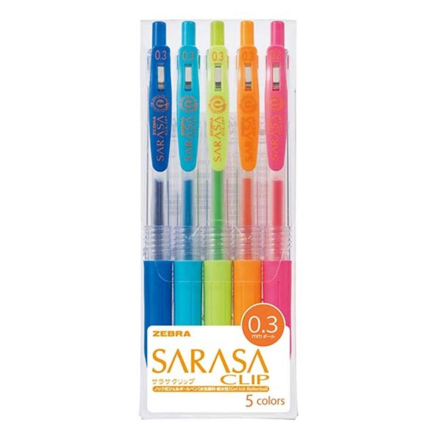 Zebra Sarasa Clip 0.3 Colour Pen Set - SCOOBOO - JJH15-5CA - gel pen