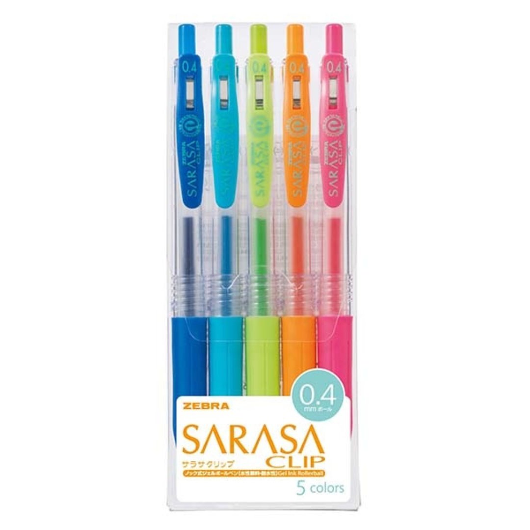 Zebra Sarasa Clip 0.4 Color Pen Set - SCOOBOO - JJS15-5CA - Gel Pens
