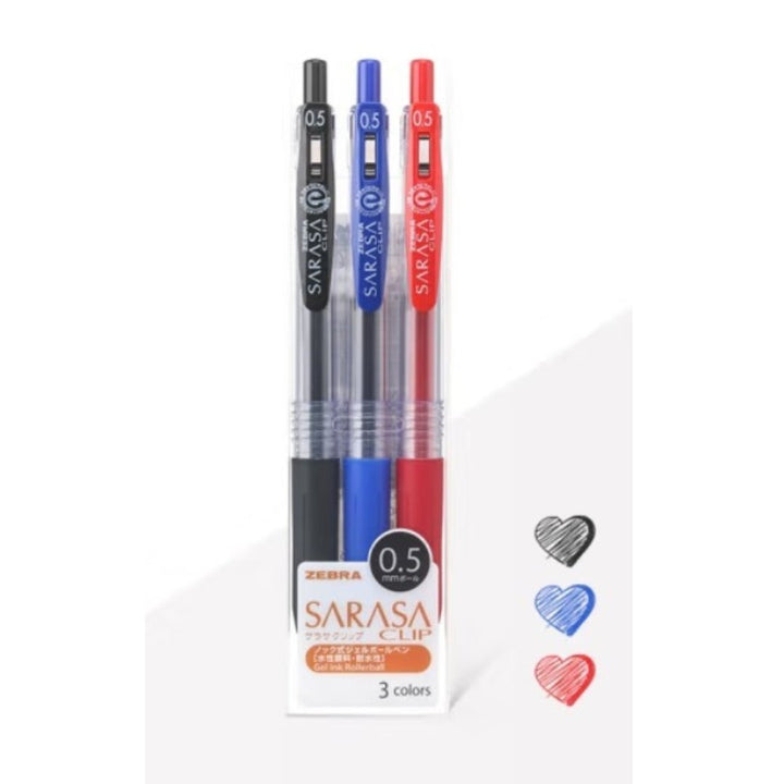 Zebra Sarasa Clip 0.5 3 Color Pen Set - SCOOBOO - JJ15-3CA - Gel Pens