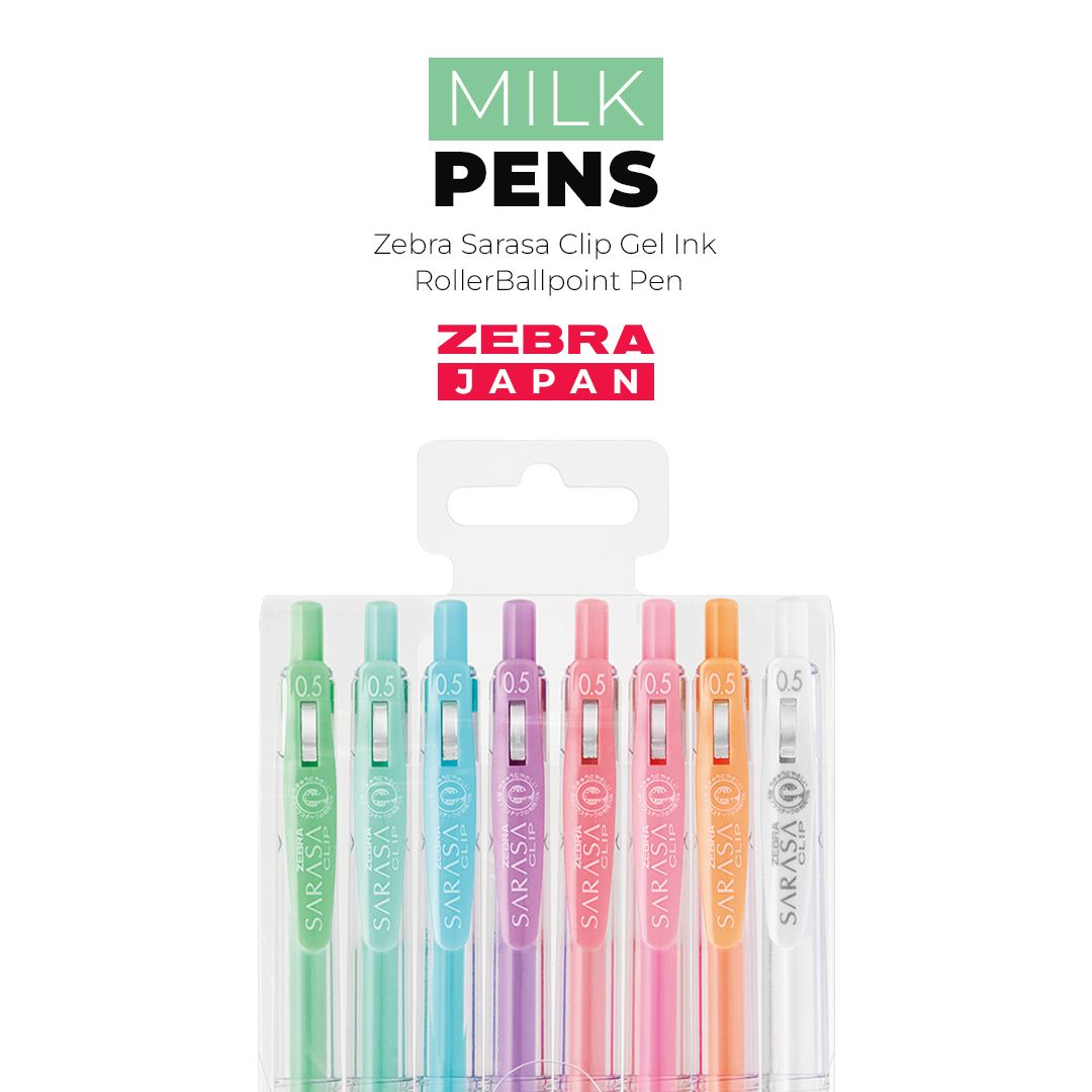 Zebra Sarasa Clip 0.5mm Milk Series Gel Ink Pen - SCOOBOO - B-JJ15-MKBL - Gel Pens