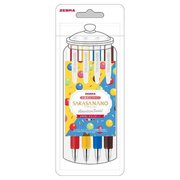Zebra Sarasa Nano Gel Pen 0.3mm (Pack Of 4)-American Sweet Series - SCOOBOO - JJH72-4C-MC - Gel Pens