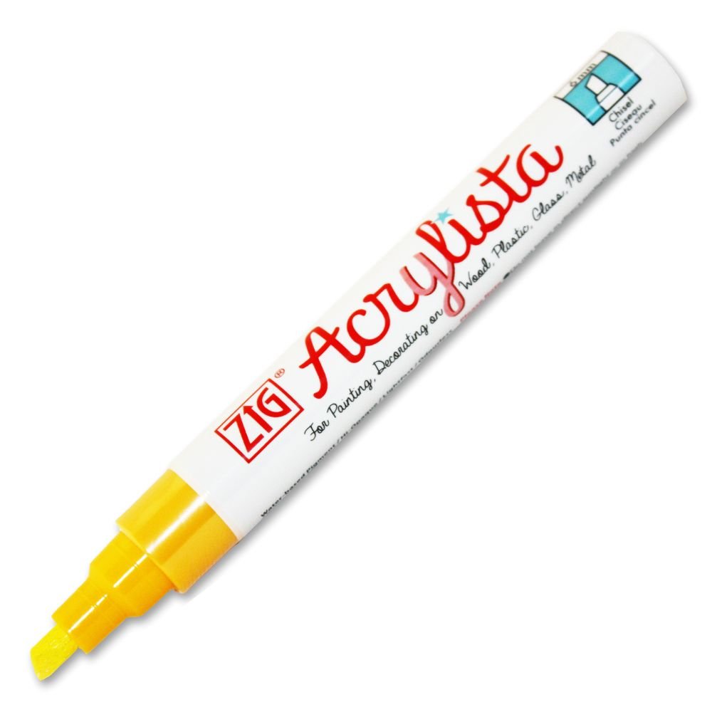 ZIG Acrylista Chisel Tip Permanet Marker, 6 mm - SCOOBOO - White-Board & Permanent Markers