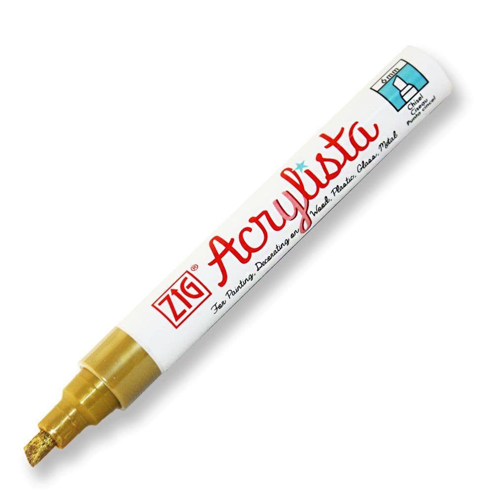 ZIG Acrylista Chisel Tip Permanet Marker, 6 mm - SCOOBOO - PAC-50MT - White-Board & Permanent Markers