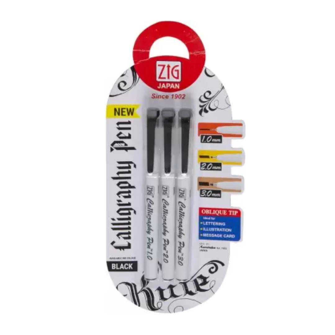 Zig Calligraphy Pens Pack Of 3 SCOOBOO Zig