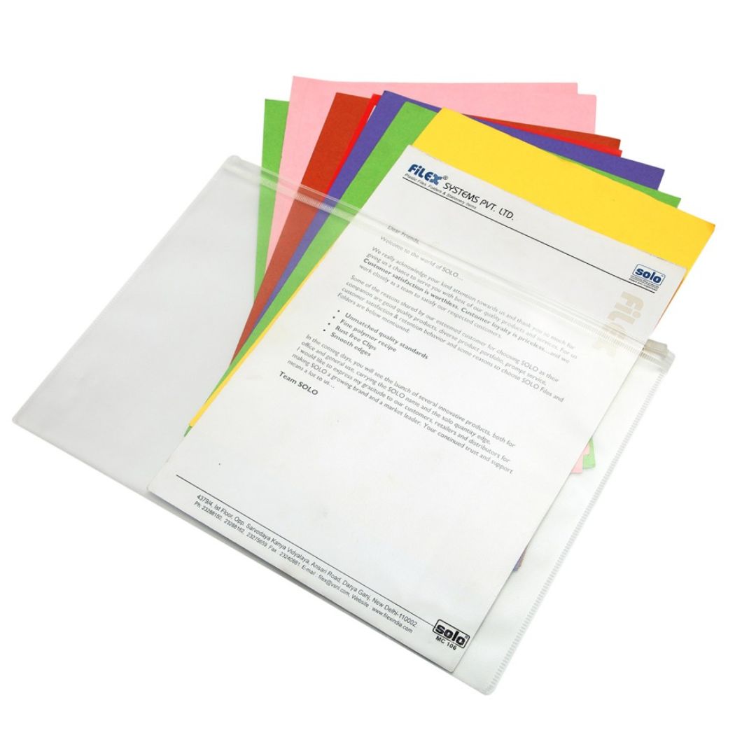 Solo Zipper Document Bag - (Pack Of 10) - SCOOBOO - CH308 - Folders & Fillings